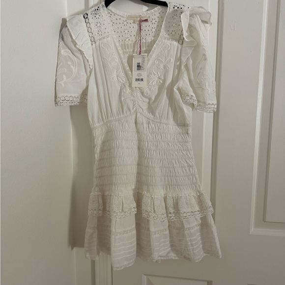 LoveShackFancy Rena Embroidered Ruffle Mini Dress - Picture 5 of 5